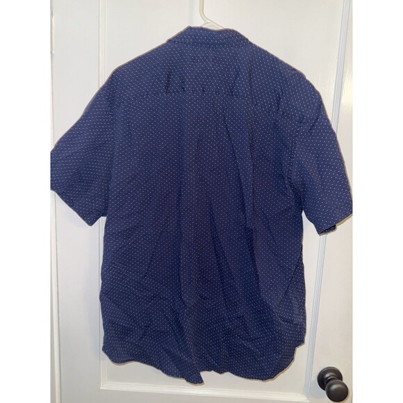 Old Navy Mens XL Navy Blue Dots Short Sleeve Button Down Shirt - Picture 2 of 2